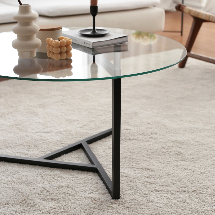 Mesa de centro TRIO 42x75 cm transparente/negro