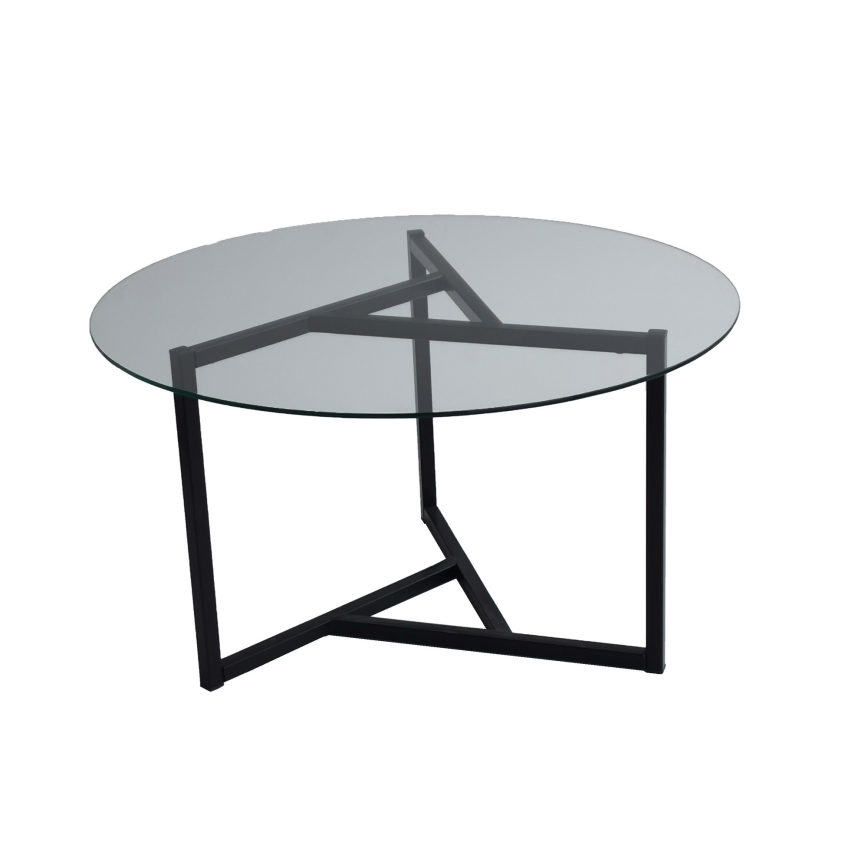 Mesa de centro TRIO 42x75 cm transparente/negro