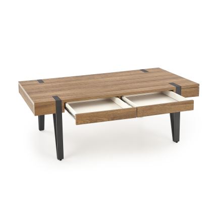 Mesa de centro TULUZA 41x120 cm dorado nogal/negro