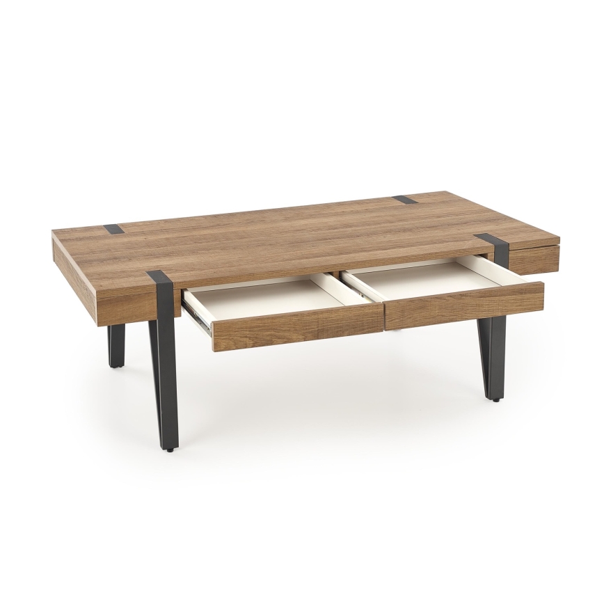 Mesa de centro TULUZA 41x120 cm dorado nogal/negro