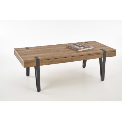Mesa de centro TULUZA 41x120 cm dorado nogal/negro