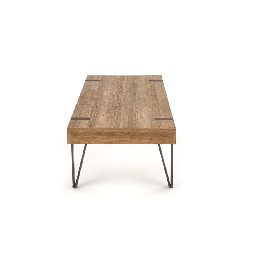 Mesa de centro TULUZA 41x120 cm dorado nogal/negro