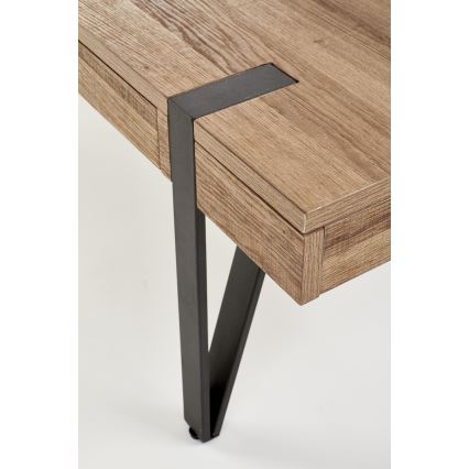 Mesa de centro TULUZA 41x120 cm dorado nogal/negro
