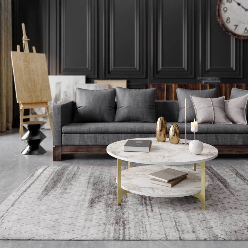 Mesa de centro VERSY 37x90 cm blanco/dorado