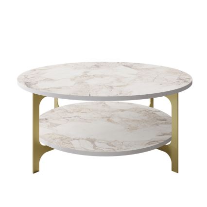 Mesa de centro VERSY 37x90 cm blanco/dorado