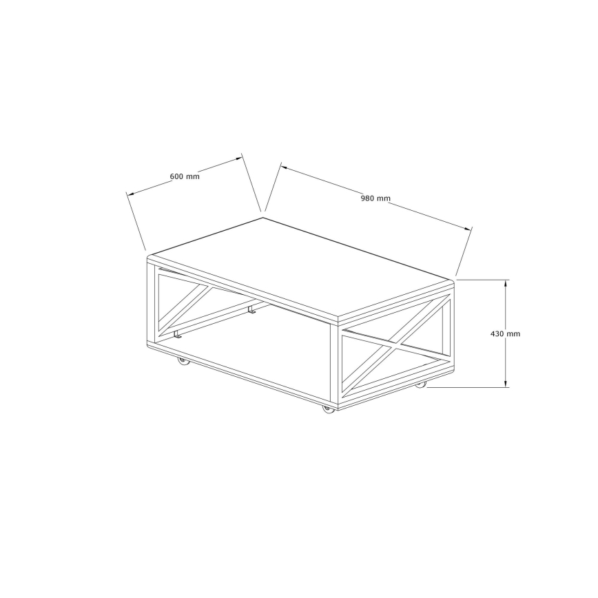 Mesa de centro YUSO 42,5x98 cm pino