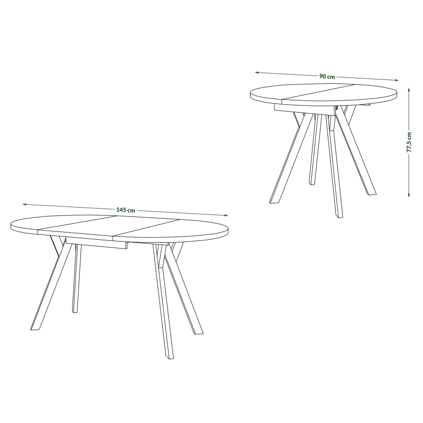 Mesa de comedor ARTUR beige/negra