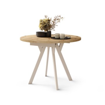 Mesa de comedor ARTUR roble artesanal/beige