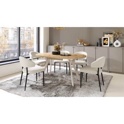 Mesa de comedor ARTUR roble artesanal/beige