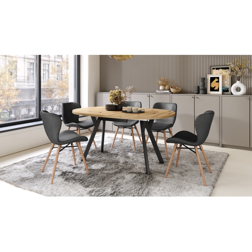 Mesa de comedor ARTUR roble artisan/negro