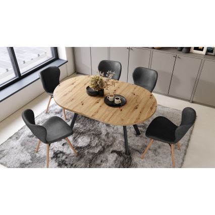 Mesa de comedor ARTUR roble artisan/negro