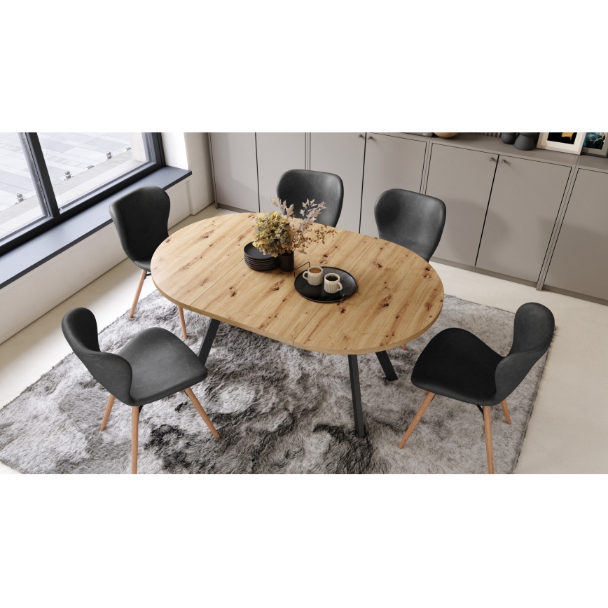 Mesa de comedor ARTUR roble artisan/negro