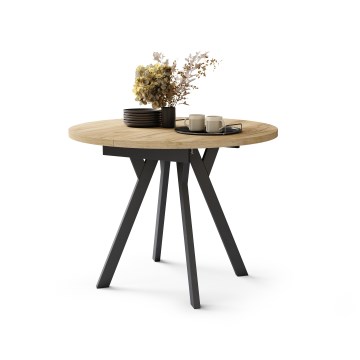 Mesa de comedor ARTUR roble craft/negro