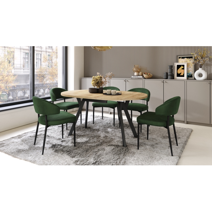 Mesa de comedor ARTUR roble craft/negro