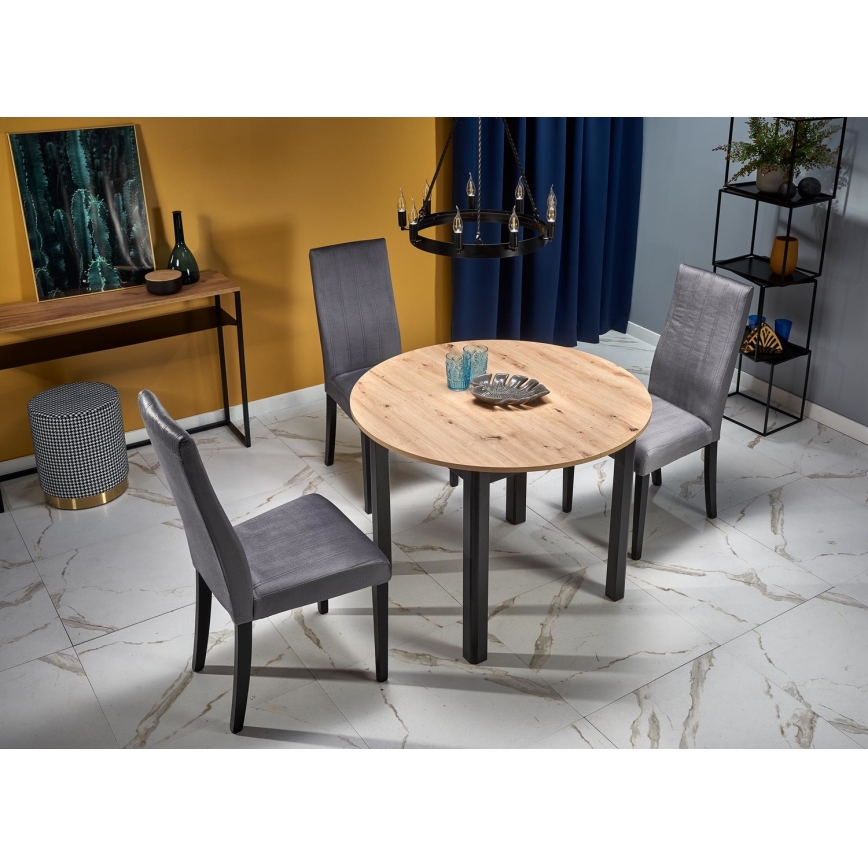 Mesa de comedor CALMIO roble artisan/negro