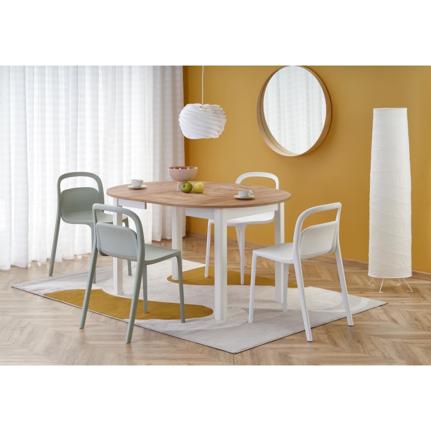 Mesa de comedor CALMIO roble craft/blanco