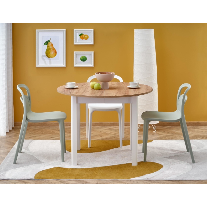 Mesa de comedor CALMIO roble craft/blanco