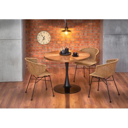 Mesa de comedor CARMELO 75x100 cm negro/marrón