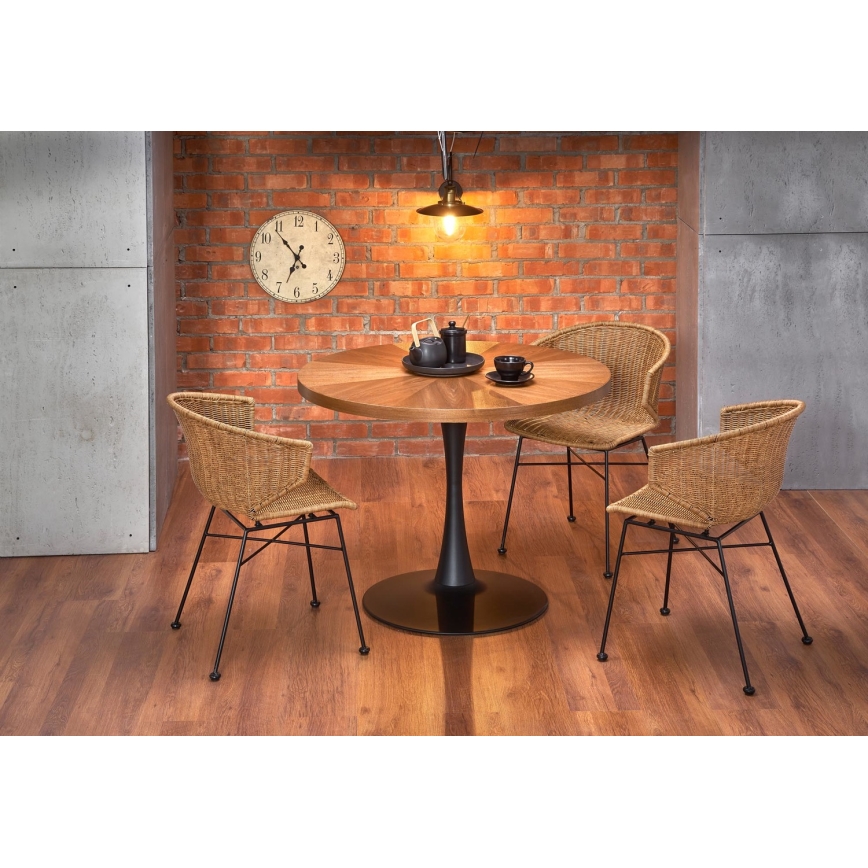 Mesa de comedor CARMELO 75x100 cm negro/marrón
