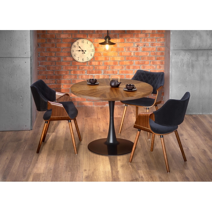 Mesa de comedor CARMELO 75x100 cm negro/marrón