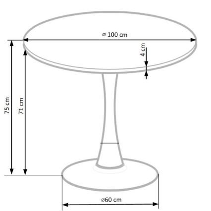 Mesa de comedor CARMELO 75x100 cm negro/marrón