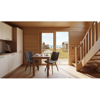 Mesa de comedor cuadrada LEVI roble