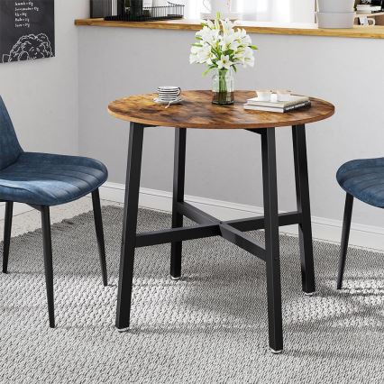 Mesa de comedor ELDUR marrón/negro