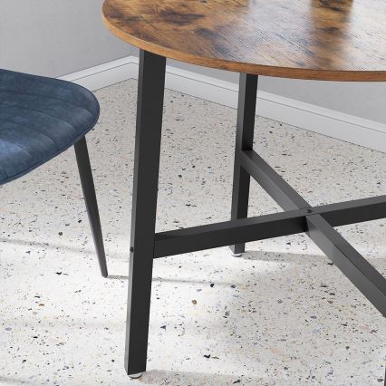 Mesa de comedor ELDUR marrón/negro