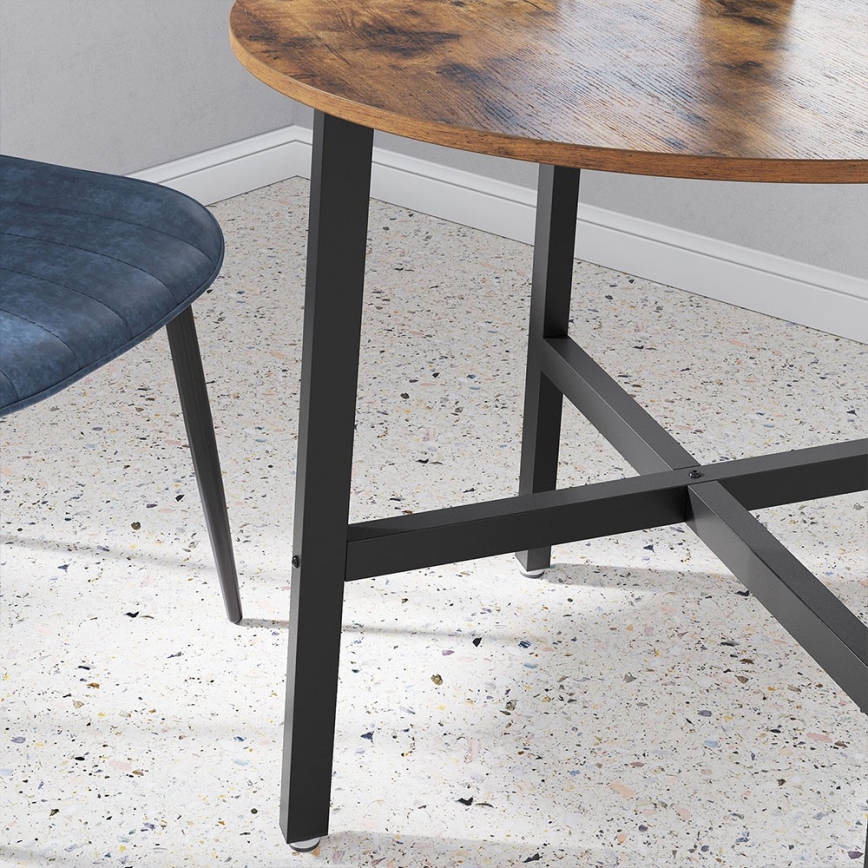 Mesa de comedor ELDUR marrón/negro
