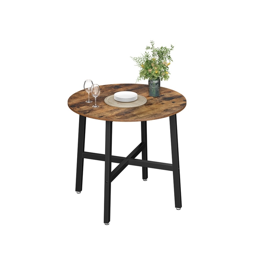 Mesa de comedor ELDUR marrón/negro