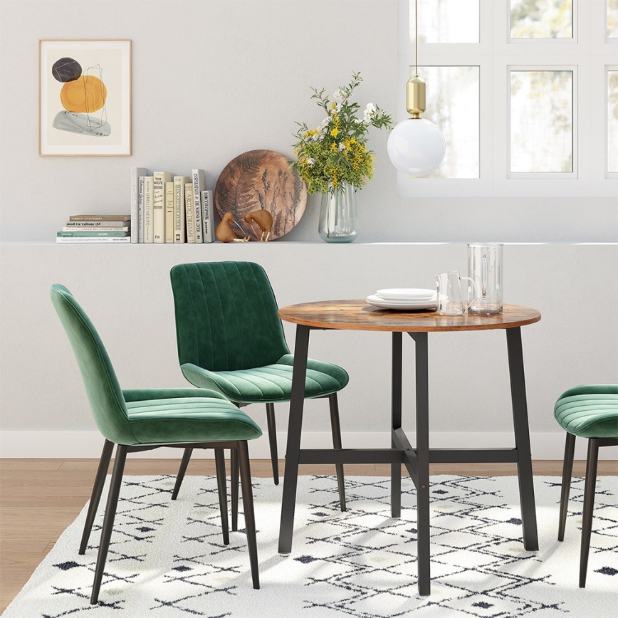 Mesa de comedor ELDUR marrón/negro