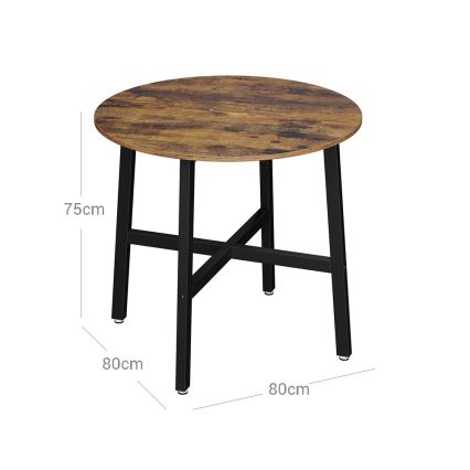 Mesa de comedor ELDUR marrón/negro