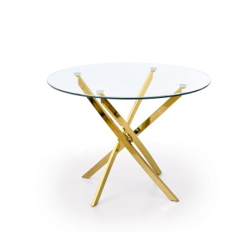 Mesa de comedor ESTEN transparente/dorada