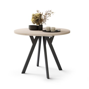 Mesa de comedor extensible ARTUR beige/negro