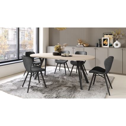 Mesa de comedor extensible ARTUR beige/negro