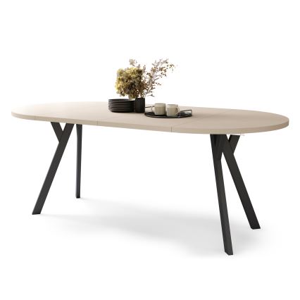 Mesa de comedor extensible ARTUR beige/negro