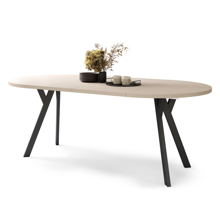 Mesa de comedor extensible ARTUR beige/negro