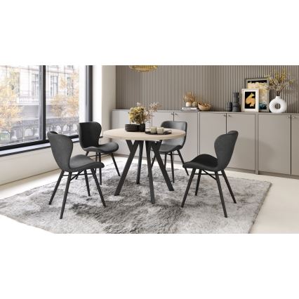 Mesa de comedor extensible ARTUR beige/negro