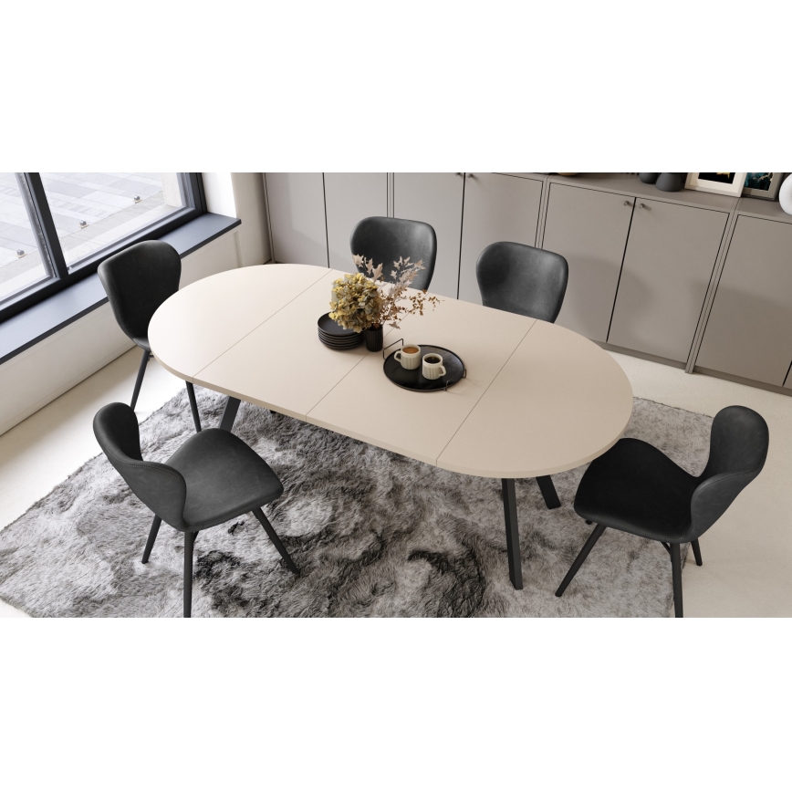 Mesa de comedor extensible ARTUR beige/negro