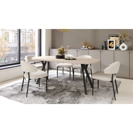 Mesa de comedor extensible ARTUR beige/negro