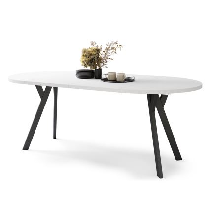 Mesa de comedor extensible ARTUR blanco/negro