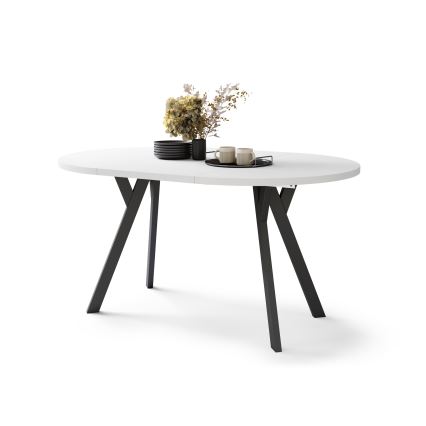 Mesa de comedor extensible ARTUR blanco/negro