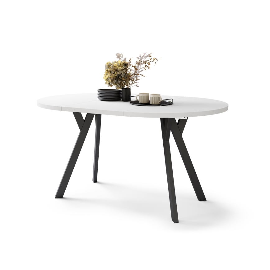 Mesa de comedor extensible ARTUR blanco/negro