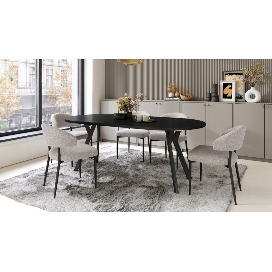 Mesa de comedor extensible ARTUR negra