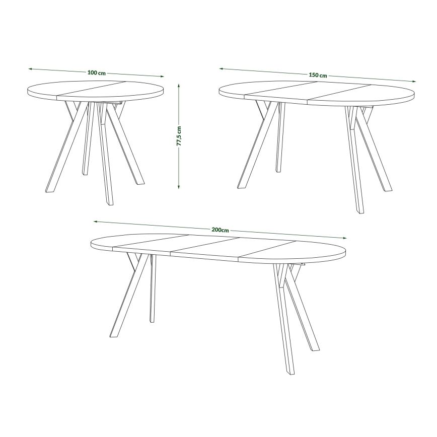 Mesa de comedor extensible ARTUR negra