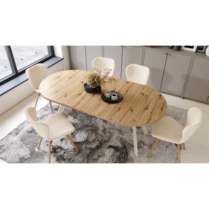 Mesa de comedor extensible ARTUR, roble artesano/beige