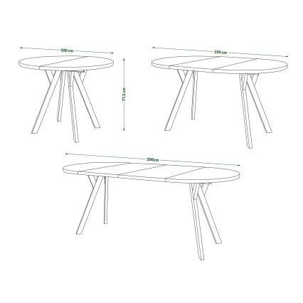 Mesa de comedor extensible ARTUR roble artisan/beige
