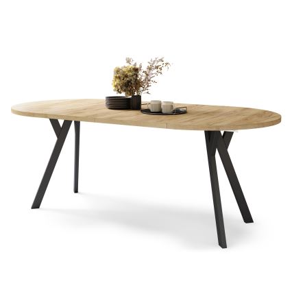 Mesa de comedor extensible ARTUR roble craft/negro