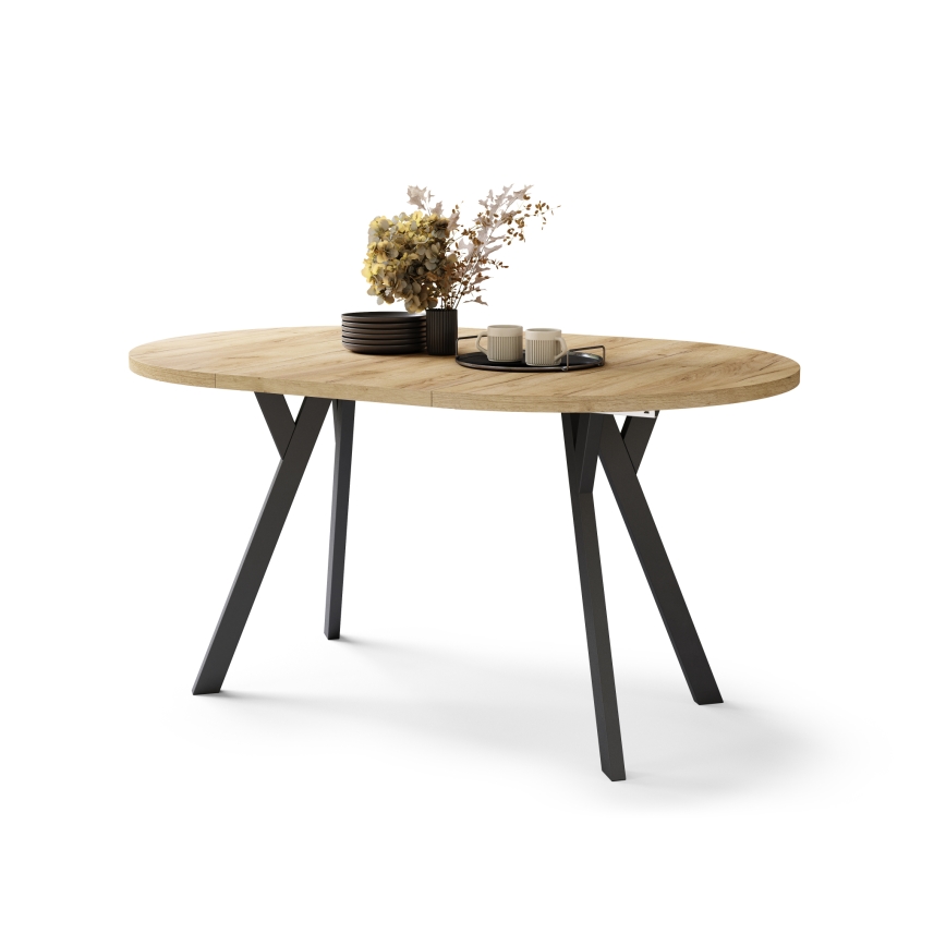 Mesa de comedor extensible ARTUR roble craft/negro