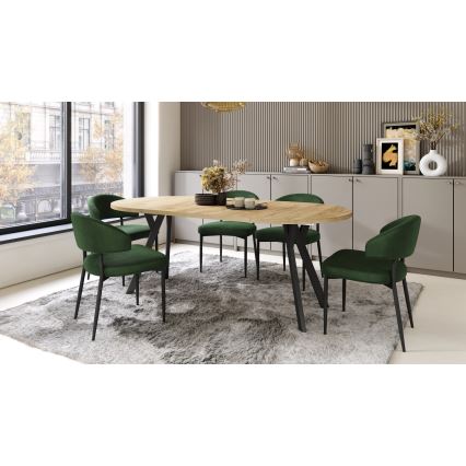 Mesa de comedor extensible ARTUR roble craft/negro